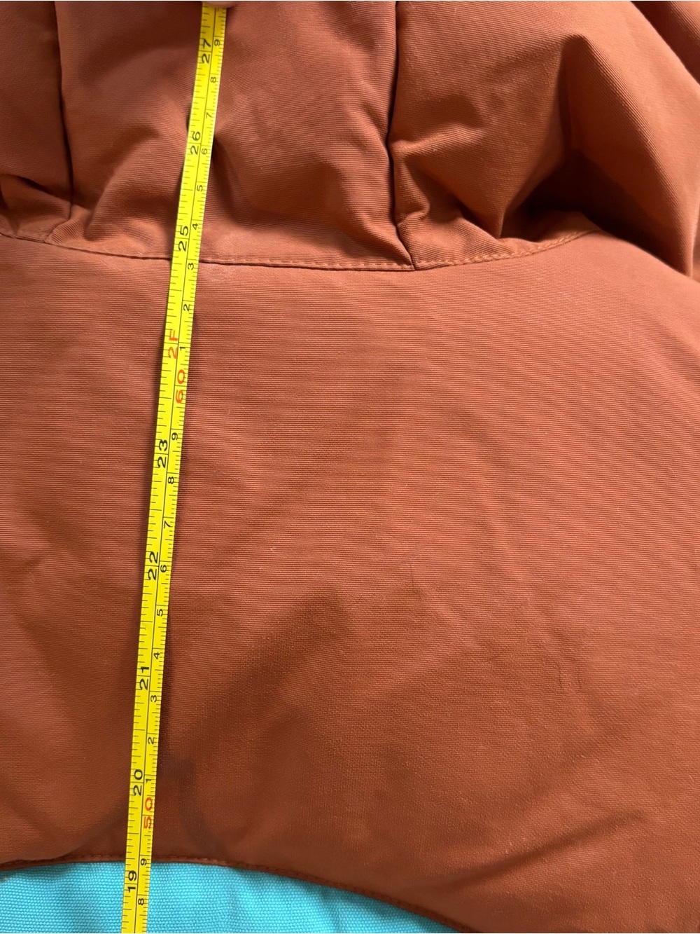 Patagonia Hooded Bivy Down Vest Mushroom Print Women’s XS Copper Blue - Picture 7 of 9